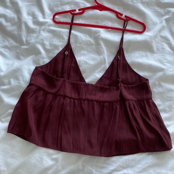 Burgundy Aritzia Cropped Camisole - Picture 2 of 4